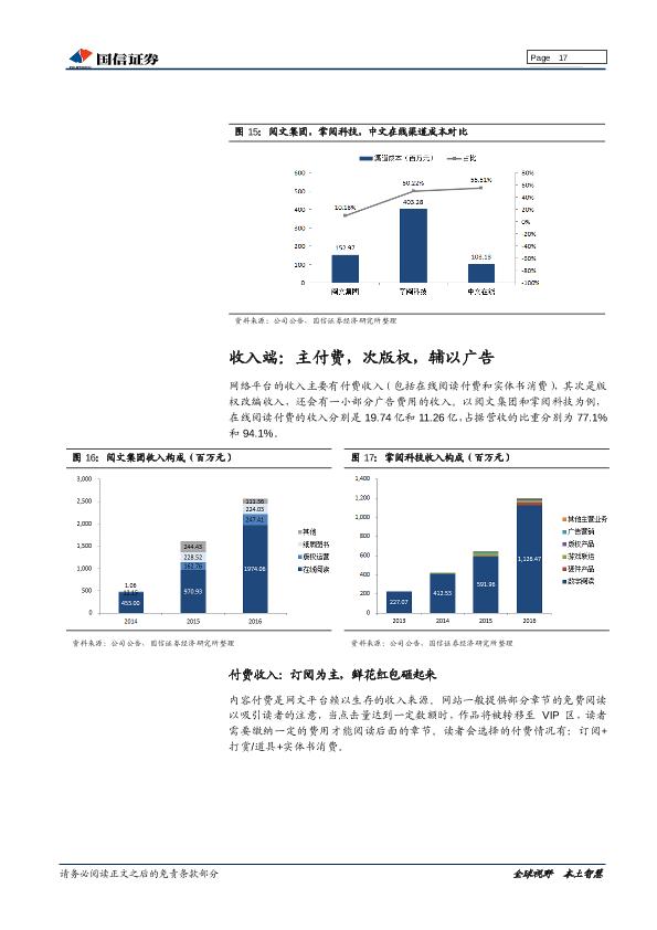 网络文学市场深度研究报告：内容铸剑，渠道为马，付费阅读浪潮兴起-20170905-undefined